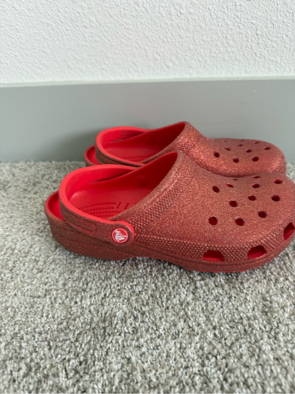 CROCS Red Glitter Classic Clog - Women's